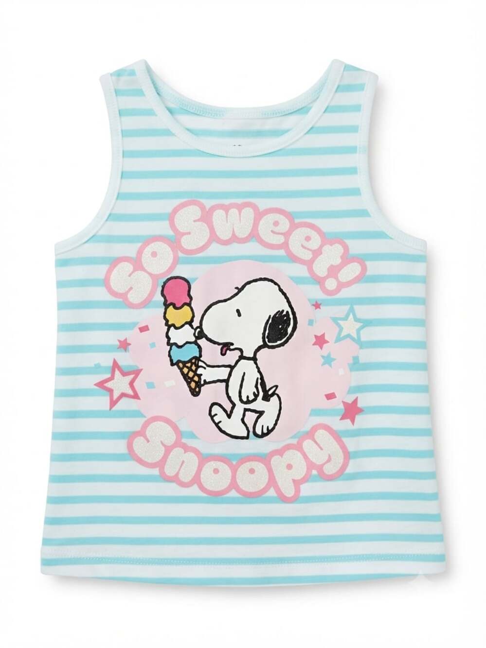 H&M Baby Girls Peanuts Snoopy Striped Graphic Tank Top